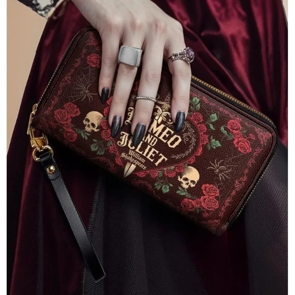 Romeo And Juliet Poison RoseWallet‎ Goth Halloween New NWT Grunge Tragic Love